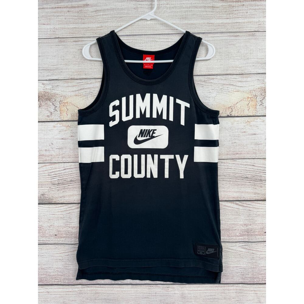 Nike‎ Lebron James Summit County Tank Top Mens Small Black Embroidered Lion